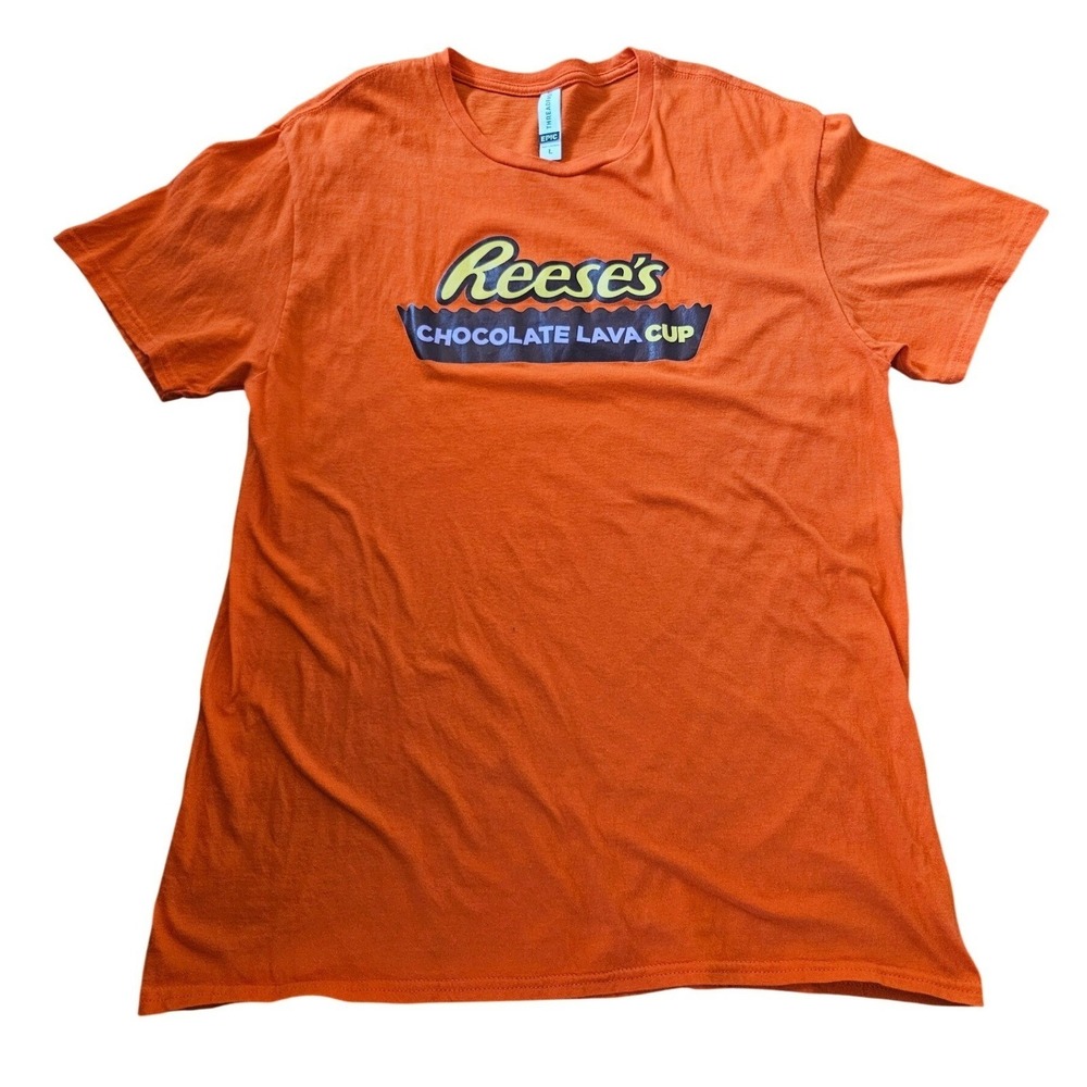 Threadfast Apparel Reeses Chocolate Lava Cup Orange Graphic T-Shirt Mens Large